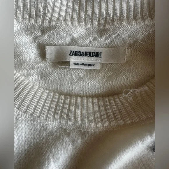 Zadig & Voltaire Miss Star Merino Wool Sweater with Black Stars - Picture 4 of 6